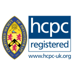 HCPC registered physiotherapist and Chartered Society of Physiotherapy member logos